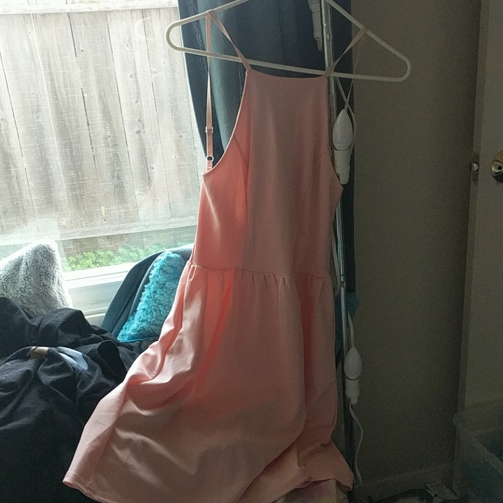 Pink peach dress with pockets